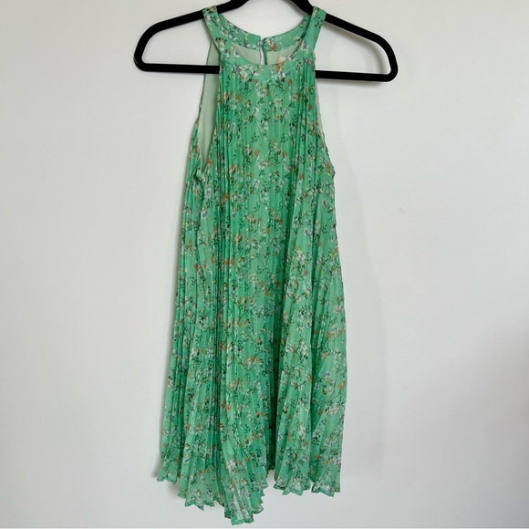 Melloday Green Floral High Neck Dress - Picture 1 of 7